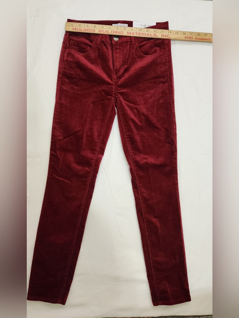 LOFT Burgundy Velvet Skinny Pants - Picture 4 of 8